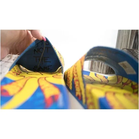 Adidas x Hot Wheels Blue Yellow Logo Monogram Pool Slides Shoes Mens 11 NIB - Picture 7 of 12